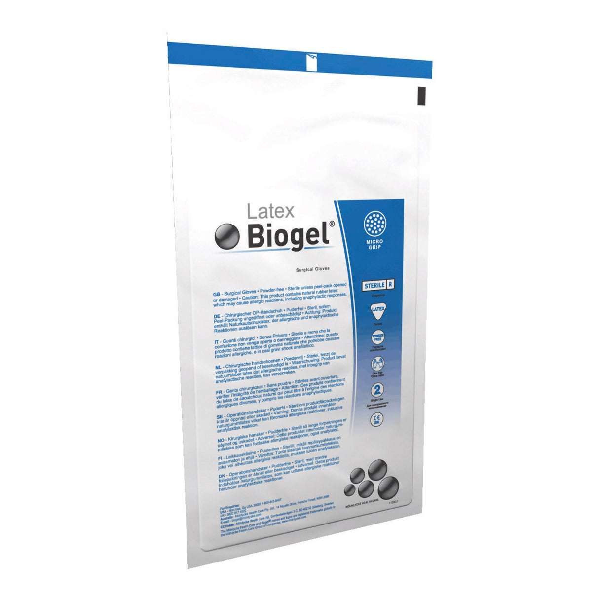 Surgical Glove Biogel® M Size 9 Sterile Latex Standard Cuff Length Micro-Textured Straw Not Chemo Approved - BeHope