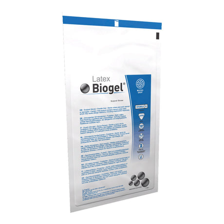 Surgical Glove Biogel® M Size 9 Sterile Latex Standard Cuff Length Micro-Textured Straw Not Chemo Approved - BeHope