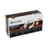 Exam Glove Black-Fire* Medium NonSterile Nitrile Standard Cuff Length Textured Fingertips Black / Orange Fentanyl Tested - BeHope
