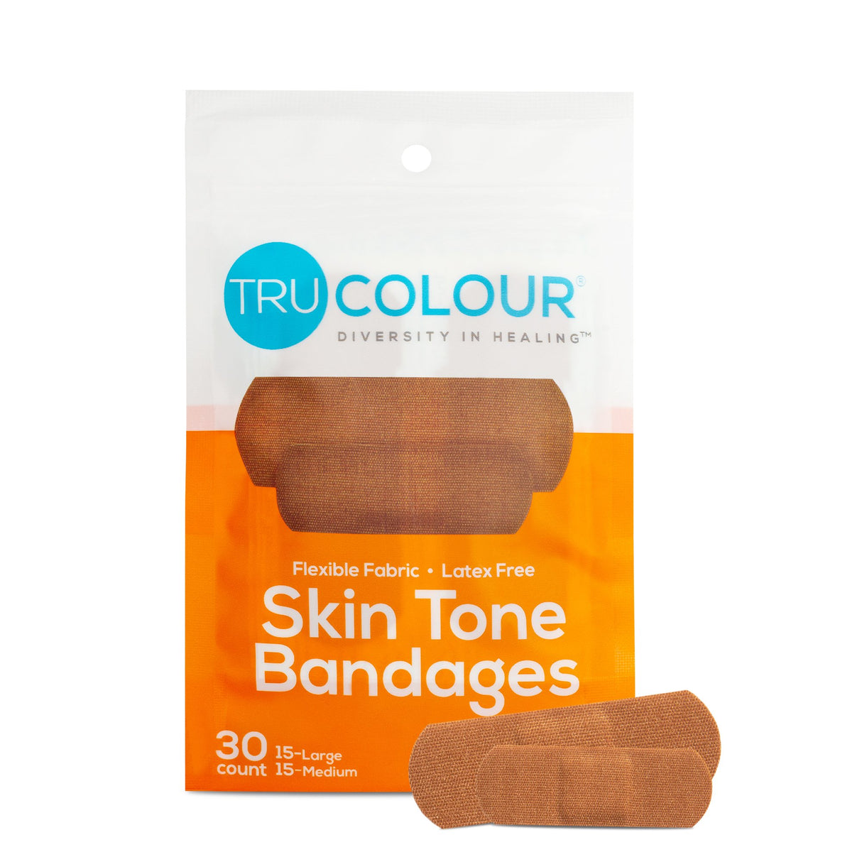 Waterproof Adhesive Strip Tru-Colour® Fabric Brown 1 X 3 Inch Sterile - BeHope