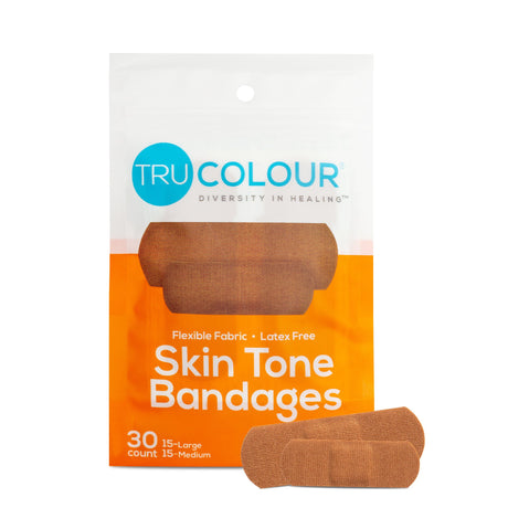 Waterproof Adhesive Strip Tru-Colour® Fabric Brown 1 X 3 Inch Sterile - BeHope