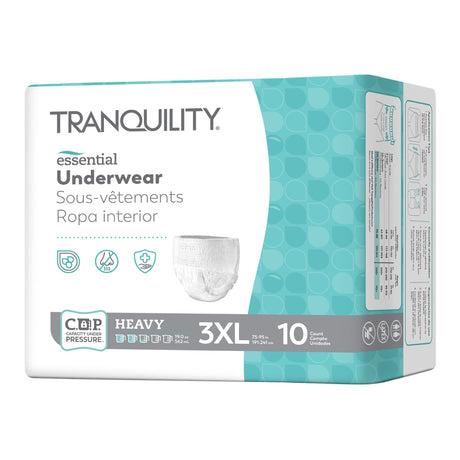 Unisex Adult Absorbent Underwear Tranquility® Essential Pull On with Tear Away Seams 3X-Large Disposable Heavy Absorbency - BeHope