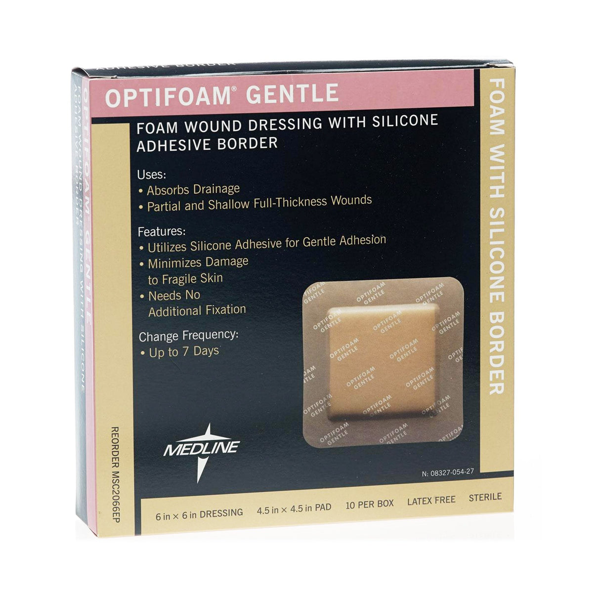 Foam Dressing Optifoam® Gentle 6 X 6 Inch With Border Waterproof Backing Silicone Border Square Sterile - BeHope