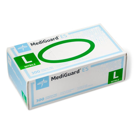 Exam Glove MediGuard® ES Large NonSterile Nitrile Standard Cuff Length Textured Fingertips Blue Not Rated - BeHope