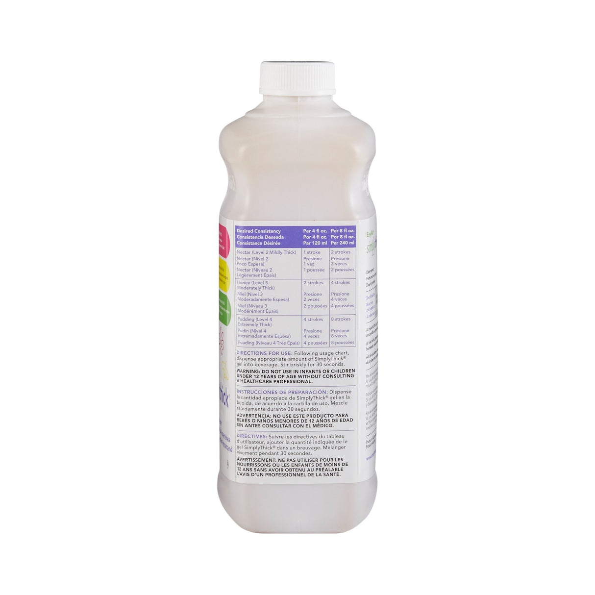 Food and Beverage Thickener SimplyThick® Easy Mix 1.6 Liter Pump Bottle Unflavored Gel IDDSI Level 2 Mildly Thick - BeHope