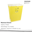 Chemotherapy Waste Container McKesson Prevent® Yellow Base 20-4/5 H X 17-3/10 W X 13 L Inch Vertical Entry 12 Gallon - BeHope