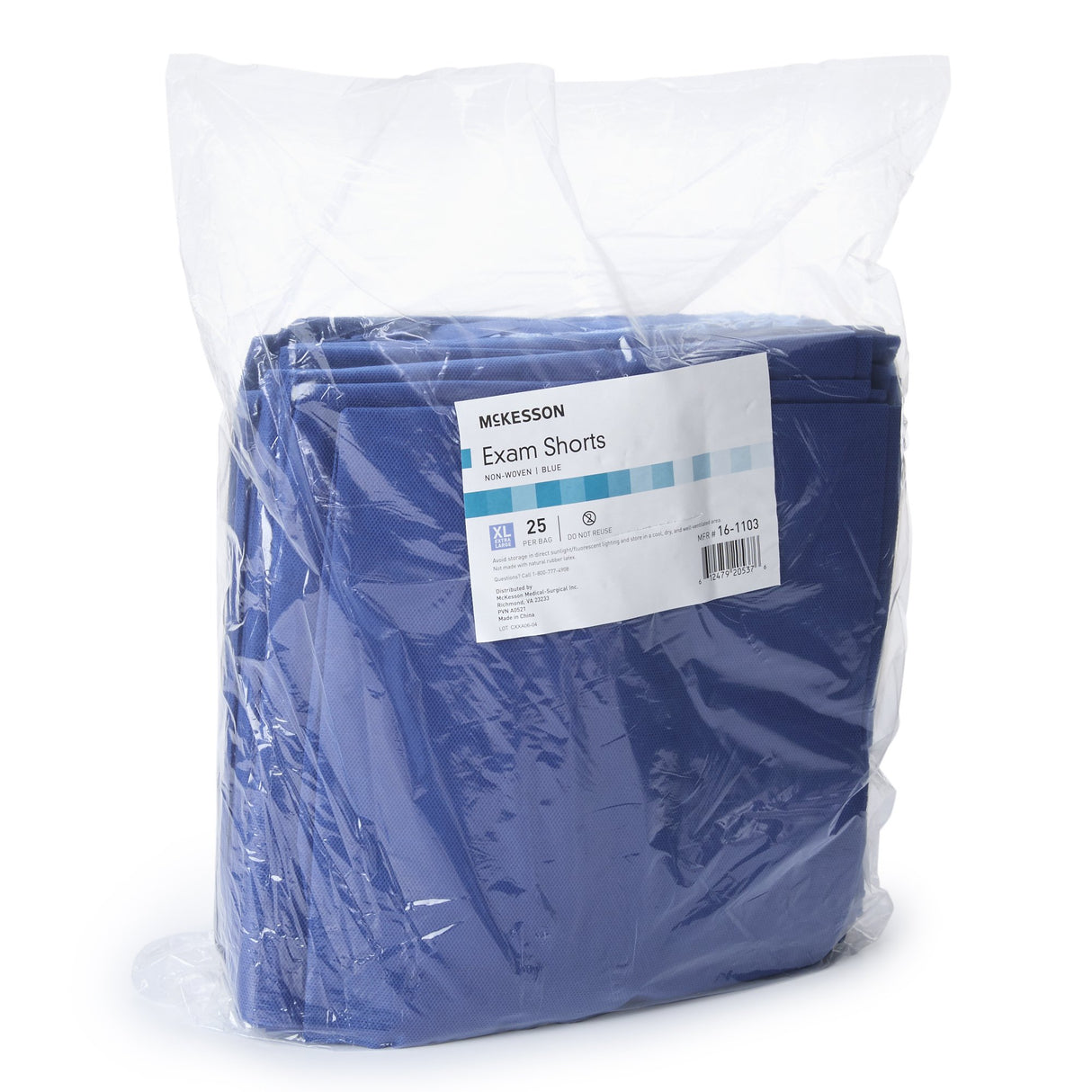 Exam Shorts McKesson X-Large Blue SMS Adult Disposable - BeHope