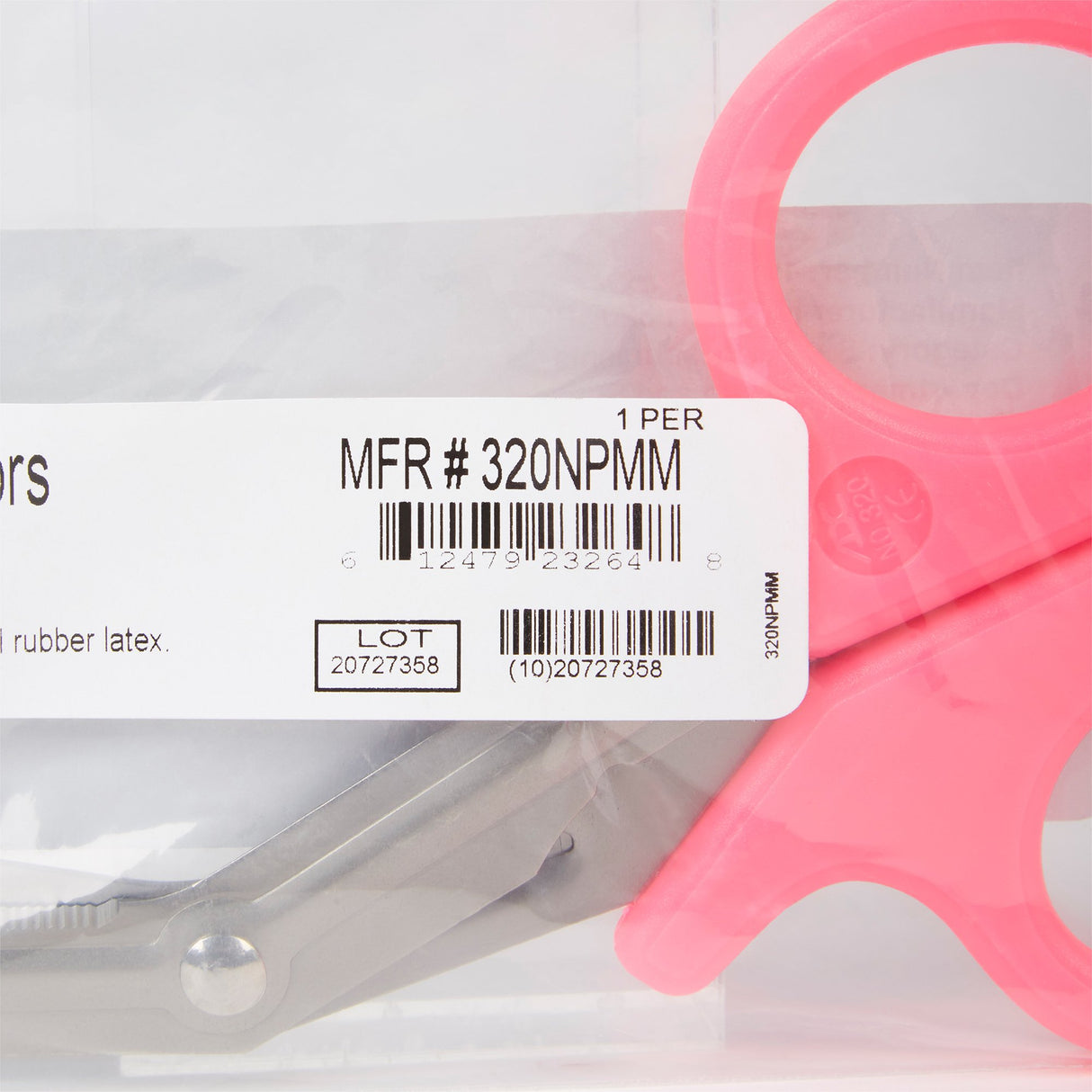 Trauma Shears McKesson Medicut™ Pink 7-1/4 Inch Length Medical Grade Stainless Steel NonSterile Finger Ring Handle Blunt Tip / Blunt Tip