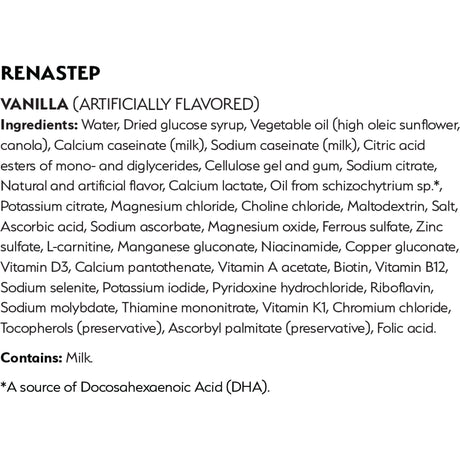 Pediatric Oral Supplement Renastep™ Vanilla Flavor 6.7 oz. Bottle Liquid Protein Kidney Disease - BeHope