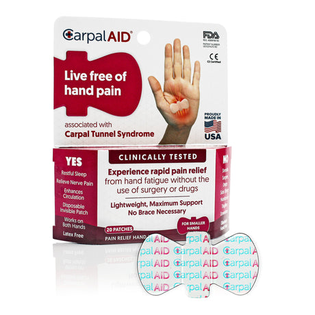 Hand-Based Carpal Tunnel Support Carpal AID® Patch Plastic Left or Right Hand Clear Large - BeHope