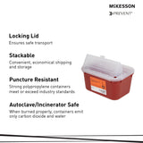 Sharps Container McKesson Red Base 5 H X 10 W X 7 D Inch Horizontal Entry 1 Gallon