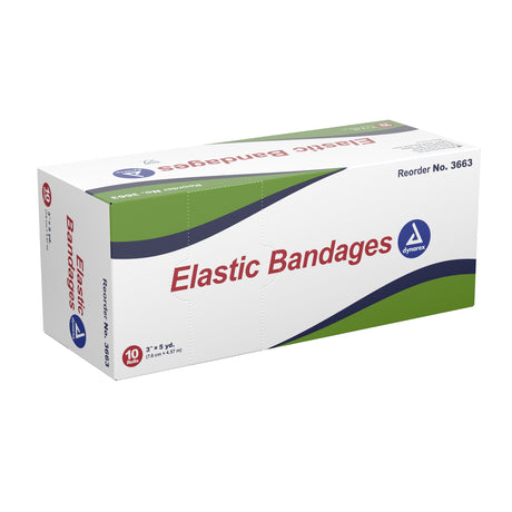 Elastic Bandage Dynarex® 3 Inch X 4-1/2 Yard Clip Detached Closure Tan NonSterile Standard Compression - BeHope