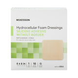 Foam Dressing McKesson 6 X 6 Inch Without Border Film Backing Silicone Gel Adhesive Square Sterile - BeHope