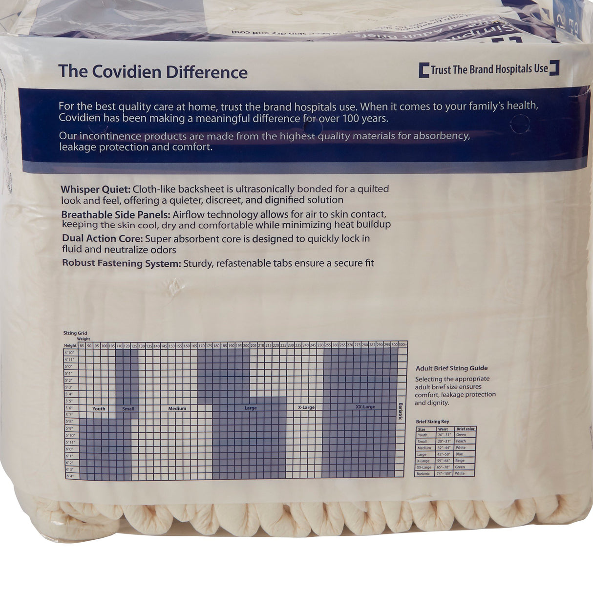 Unisex Adult Incontinence Brief Wings Extra Quilted X-Large Disposable Moderate Absorbency