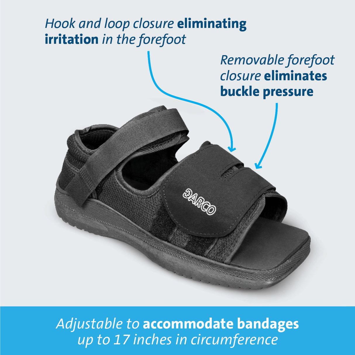 Post-Op Shoe MedSurg™ X-Large Male Black - BeHope