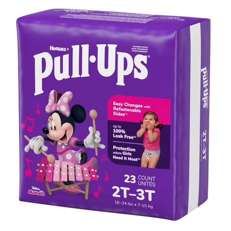 Female Toddler Training Pants Pull-Ups Size 2T to 3T Disposable Moderate Absorbency