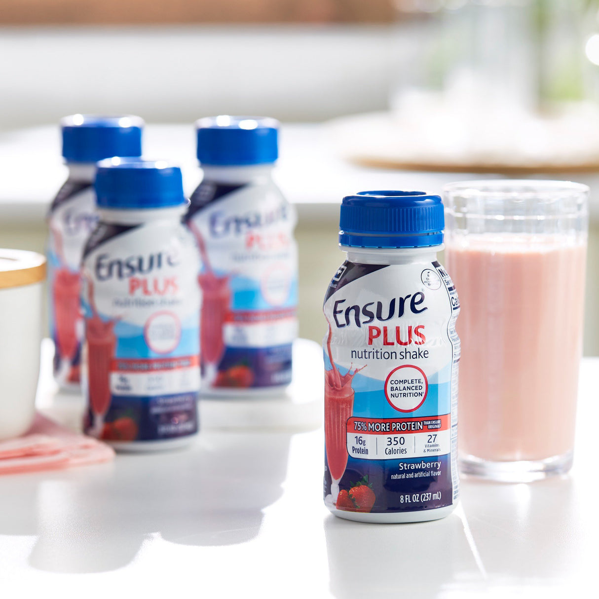 Oral Supplement Ensure® Plus Nutrition Shake Strawberry Flavor Liquid 8 oz. Bottle - BeHope