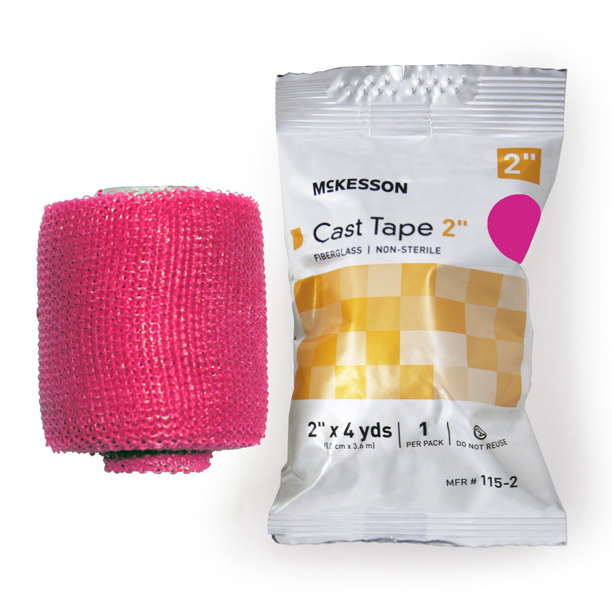 Cast Tape McKesson 2 Inch X 12 Foot Fiberglass Pink - BeHope
