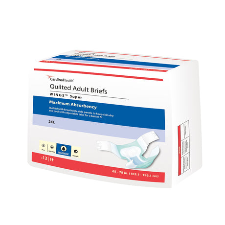 Unisex Adult Incontinence Brief Wings™ Super Quilted 2X-Large Disposable Heavy Absorbency - BeHope