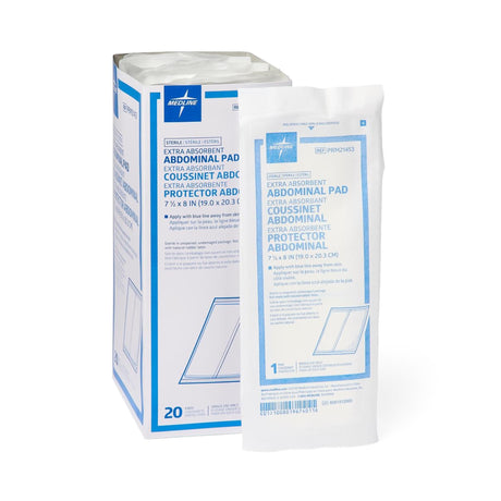 Abdominal Pad Medline Essentials 7-1/2 X 8 Inch NonSterile 20 per Pack - BeHope