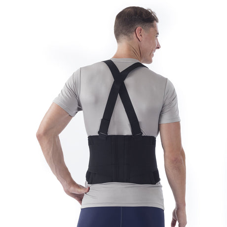 Occupational Back Support NYOrtho Deluxe Medium Hook and Loop Closure 30 to 34 Inch Waist Circumference 9 Inch Back Height Adult - BeHope