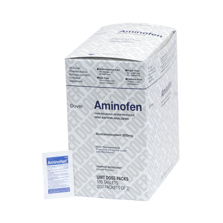 Pain Relief Aminofen 325 mg Strength Acetaminophen Unit Dose Tablet 250 per Box - BeHope