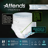 Unisex Adult Absorbent Underwear Attends Premier Pull On with Tear Away Seams Medium Disposable Heavy Absorbency
