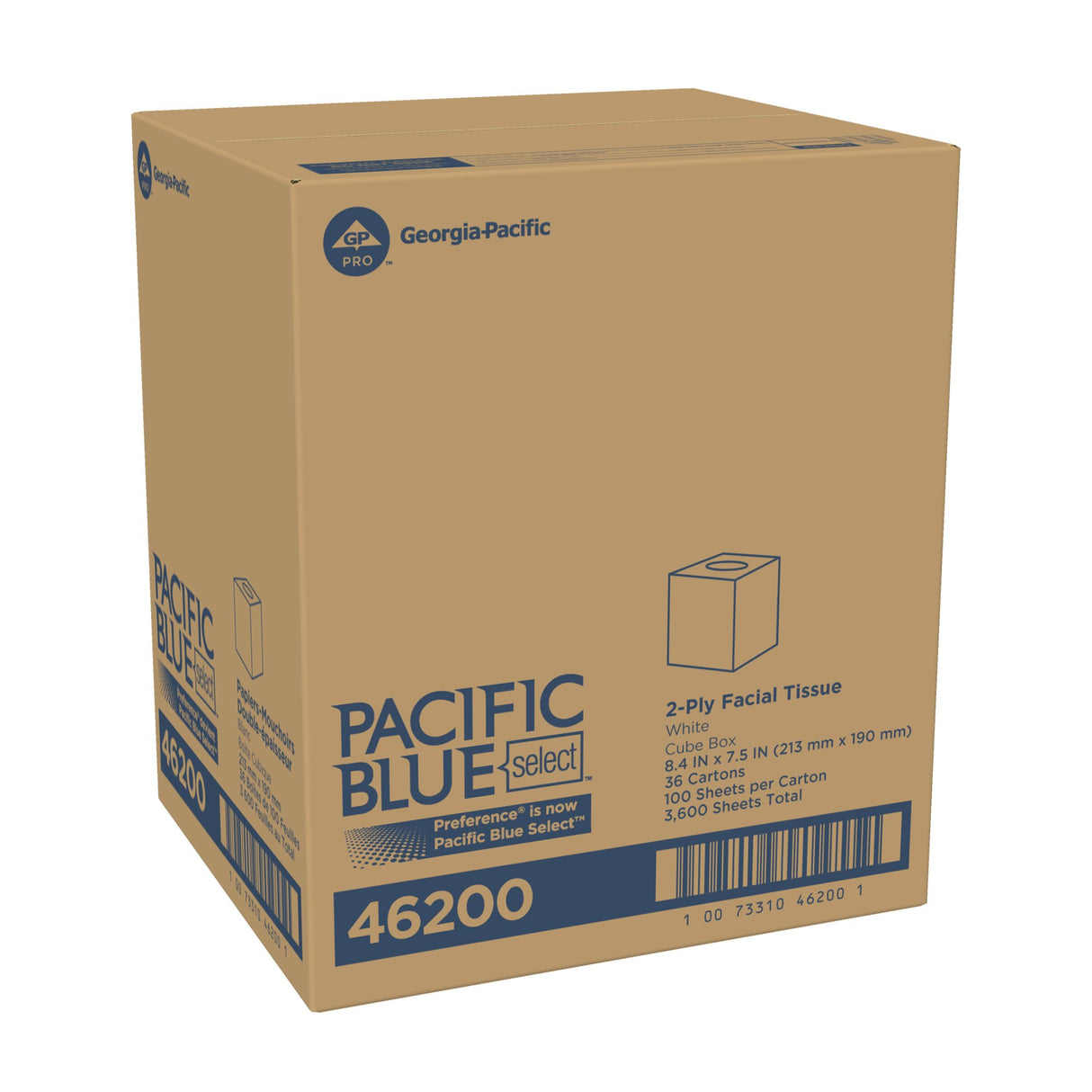 Facial Tissue Preference® White 7.65 X 8.85 Inch 100 Count - BeHope