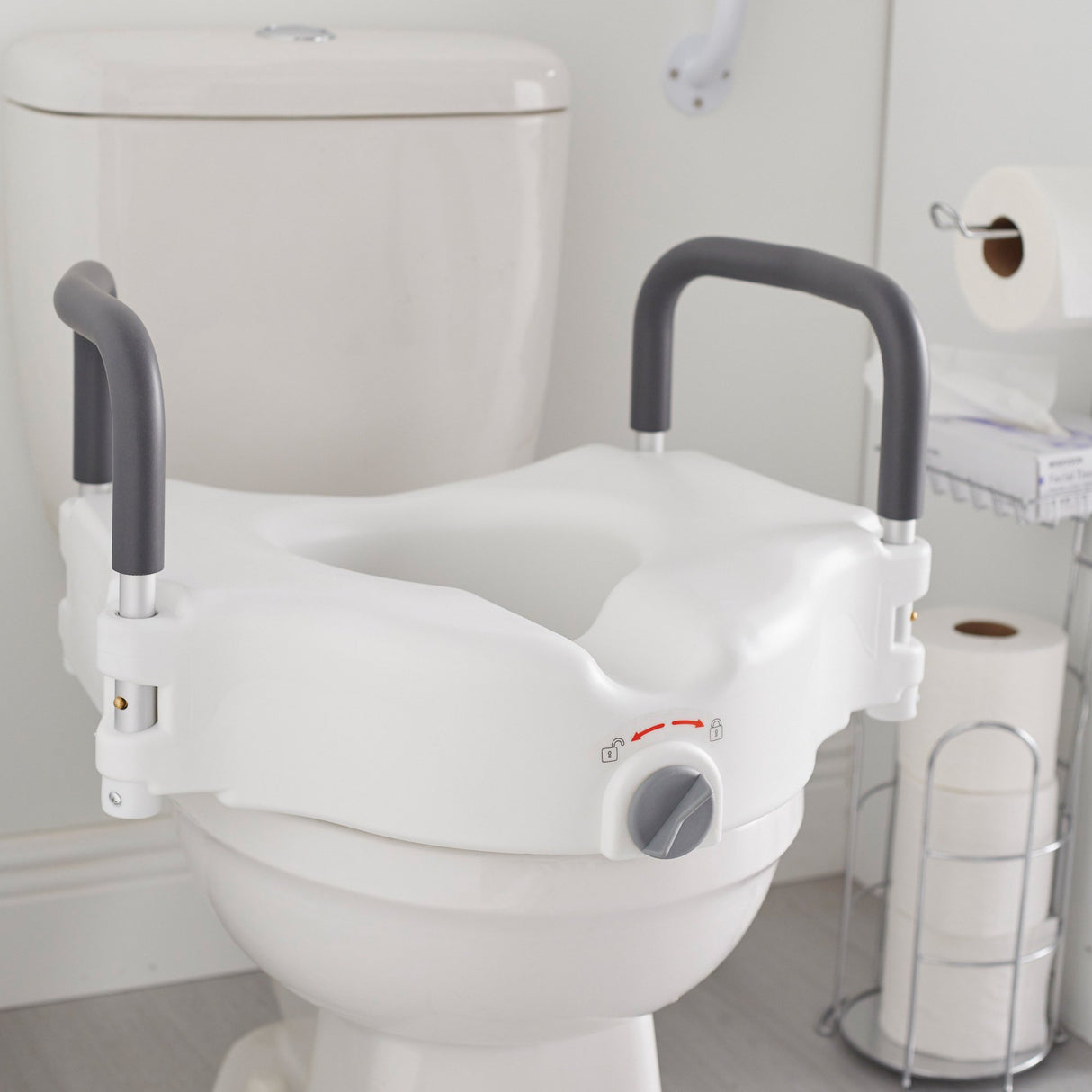 Raised Toilet Seat McKesson 5 Inch Height White 300 lbs. Weight Capacity - BeHope