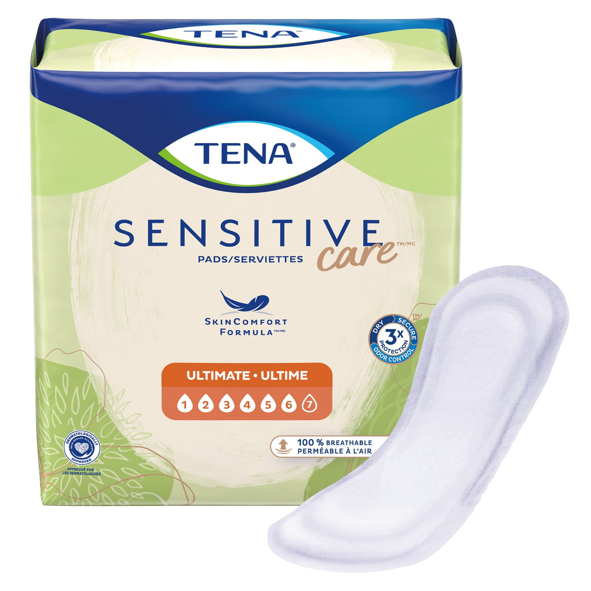 Bladder Control Pad TENA Sensitive Care Ultimate 16 Inch Length Heavy Absorbency Dry-Fast Core One Size Fits Most