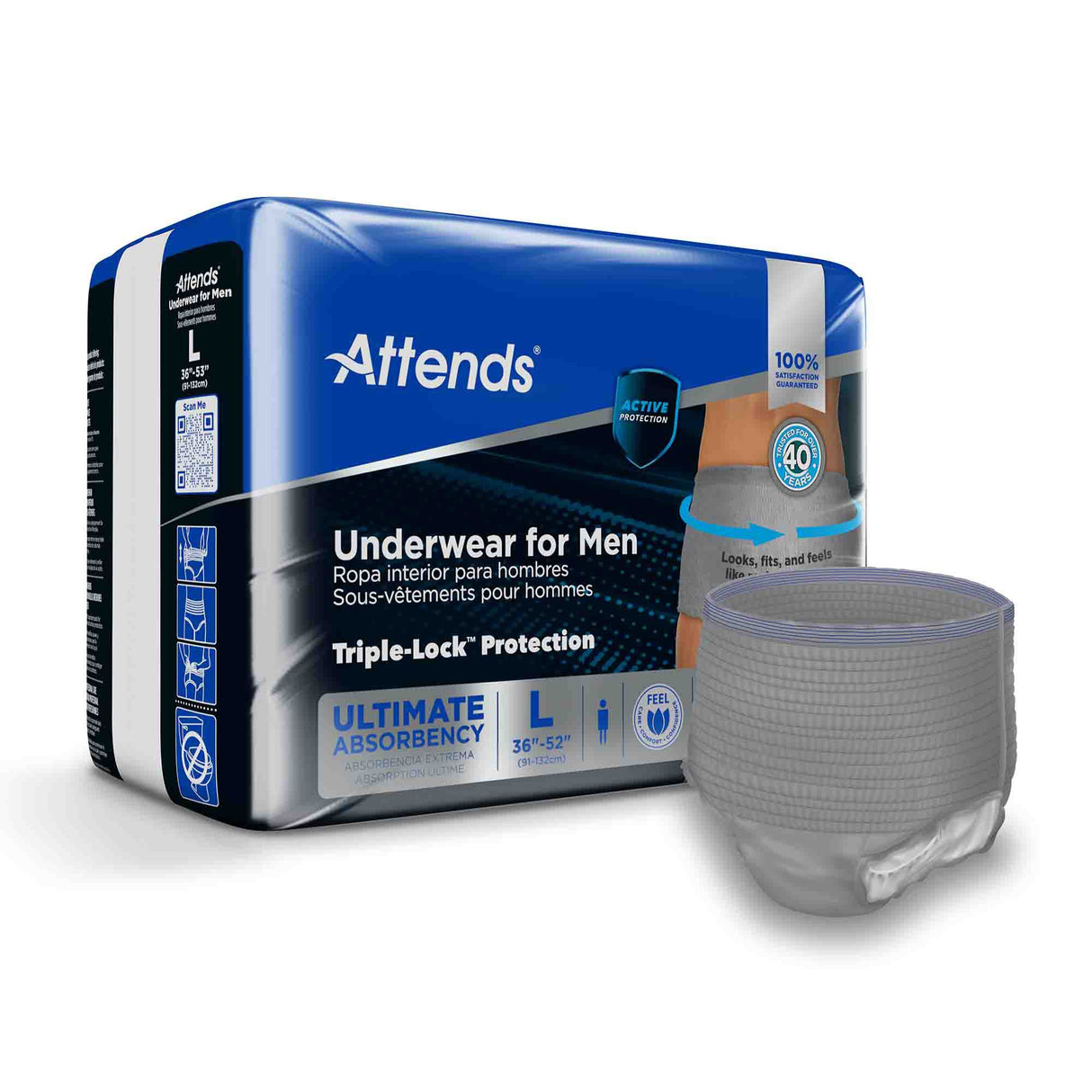 Male Adult Absorbent Underwear Attends For Men Pull On with Tear Away Seams Large Disposable Heavy Absorbency