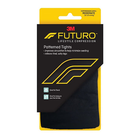 Compression Pantyhose 3M Futuro Pattern Waist High Medium Black Closed Toe - BeHope