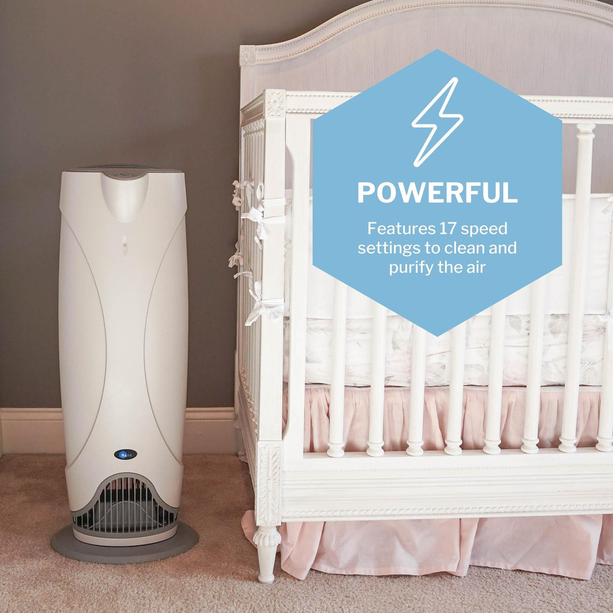 RxAir® Air Purifier 800 Square Feet 32 X 12-1/2 X 9-1/2 Inch 120 V UltraViolet Light - BeHope