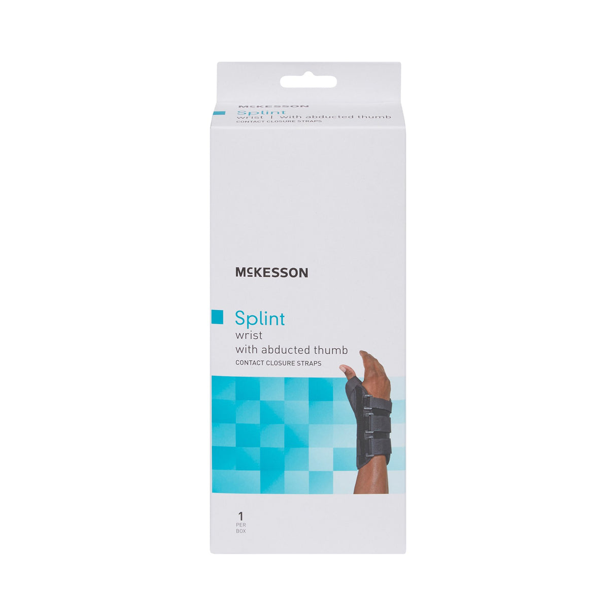 Wrist Brace with Abducted Thumb McKesson Aluminum / Foam / Spandex / Plastic Left Hand Black Small - BeHope