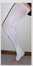 Compression Stocking EdemaWear® Thigh High Large White Open Toe - BeHope