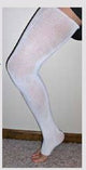 Compression Stocking EdemaWear® Thigh High Large White Open Toe - BeHope