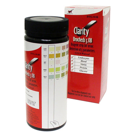 Urinalysis Reagent Clarity® Blood, Glucose, Leukocytes, Nitrite, Protein For Clarity Urocheck Urinalysis Meter - BeHope