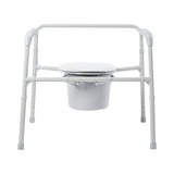 3-in-1 Commode Chair McKesson Fixed Arms Steel Frame Back Bar 13-3/4 Inch Seat Width 650 lbs. Weight Capacity - BeHope