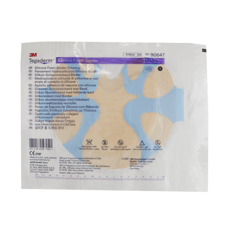 Foam Dressing 3M Tegaderm 6 X 6-3/4 Inch With Border Film Backing Silicone Adhesive Sacral Sterile