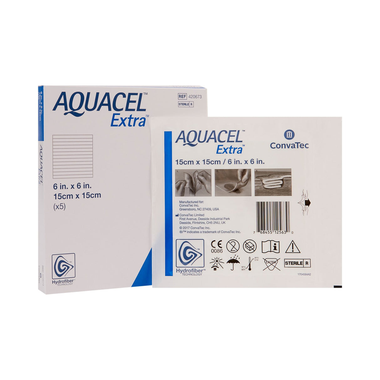 Gelling Fiber Wound Dressing Aquacel® Extra™ 6 X 6 Inch Square Sterile - BeHope