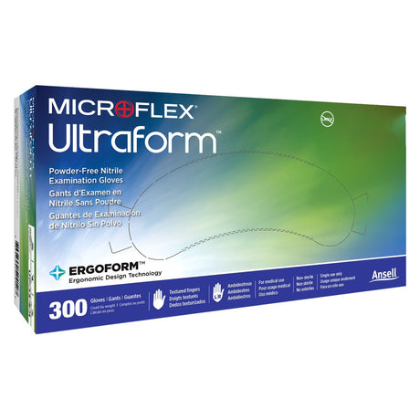 Exam Glove Ultraform® Large NonSterile Nitrile Standard Cuff Length Textured Fingertips Blue Not Rated - BeHope