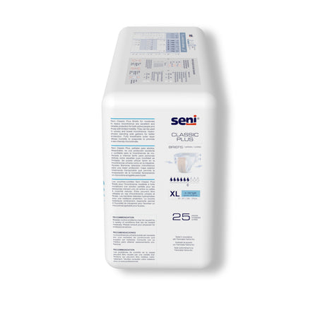 Unisex Adult Incontinence Brief Seni Classic Plus X-Large Disposable Moderate Absorbency
