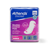 Bladder Control Pad Attends® Discreet 10-1/2 Inch Length Moderate Absorbency Polymer Core One Size Fits Most - BeHope