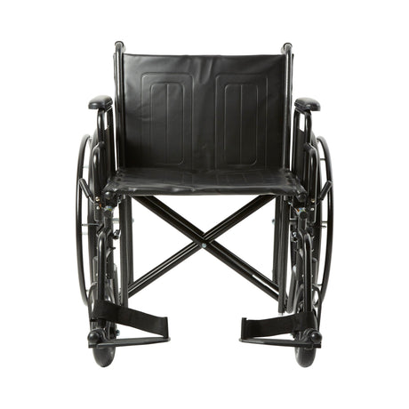 Bariatric Wheelchair McKesson Dual Axle Desk Length Arm Swing-Away Footrest Black Upholstery 22 Inch Seat Width Adult 450 lbs. Weight Capacity - BeHope