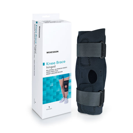Knee Brace McKesson 2X-Large Wraparound / Hook and Loop Strap Closure with D-Rings 25-1/2 to 28 Inch Circumference Left or Right Knee - BeHope