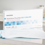Sterilization Pouch McKesson Ethylene Oxide (EO) Gas / Steam 8 X 16 Inch Transparent Blue / White Self Seal Paper / Film - BeHope