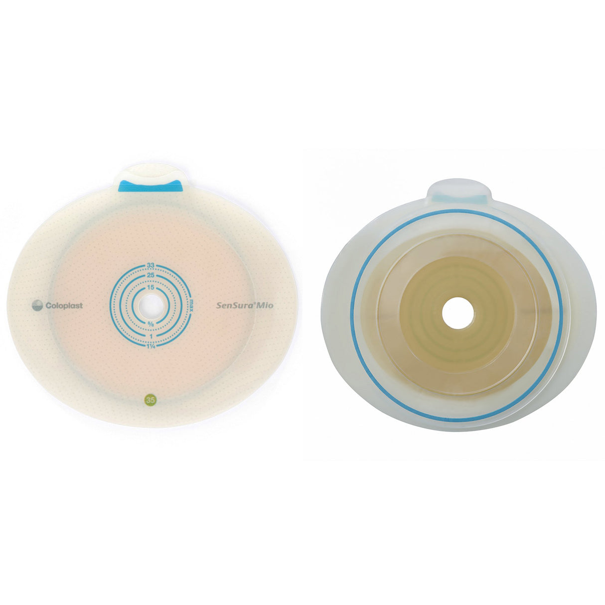 Ostomy Barrier SenSura® Mio Flex Trim to Fit, Extended Wear Elastic Adhesive 40 mm Flange Green Code System 3/8 to 1-5/16 Inch Opening - BeHope
