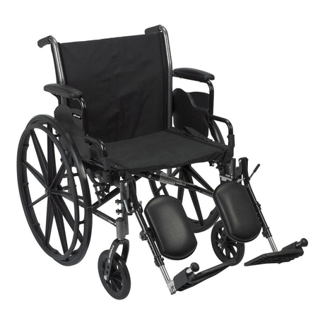 Lightweight Wheelchair McKesson Dual Axle Desk Length Arm Swing-Away Elevating Legrest Black Upholstery 20 Inch Seat Width Adult 300 lbs. Weight Capacity - BeHope