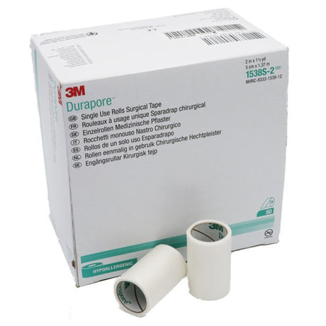 Medical Tape 3M™ Durapore™ White 2 Inch X 1-1/2 Yard Silk-Like Cloth NonSterile - BeHope