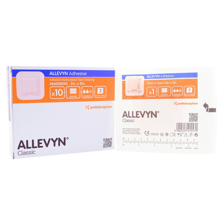 Foam Dressing Allevyn Adhesive 3 X 3 Inch With Border Film Backing Adhesive Square Sterile - BeHope